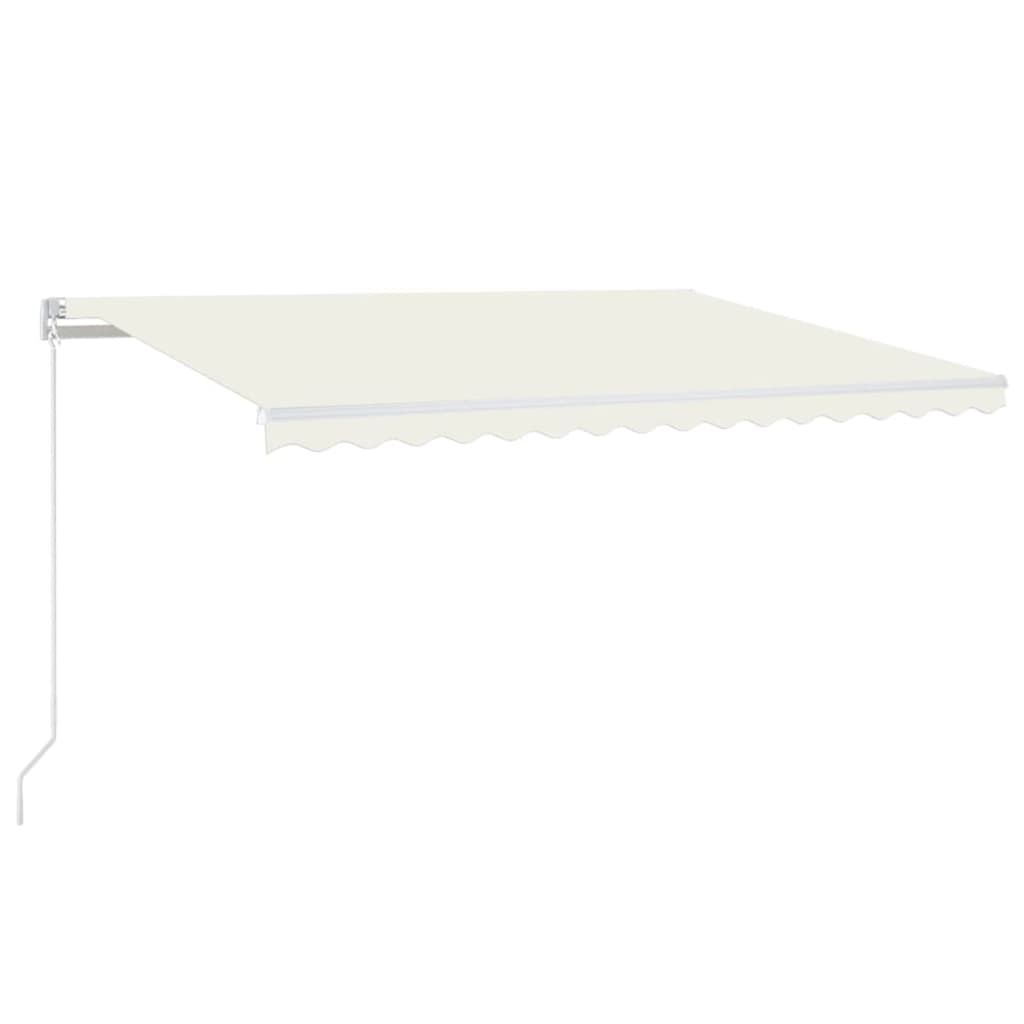 vidaXL Markise Manuell Einziehbar mit LED 400x350 cm Creme