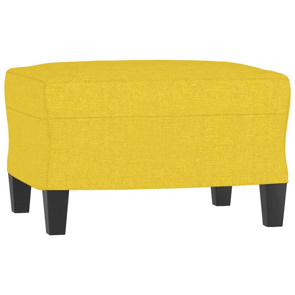 vidaXL 3-Sitzer-Sofa mit Hocker Hellgelb 180 cm Stoff