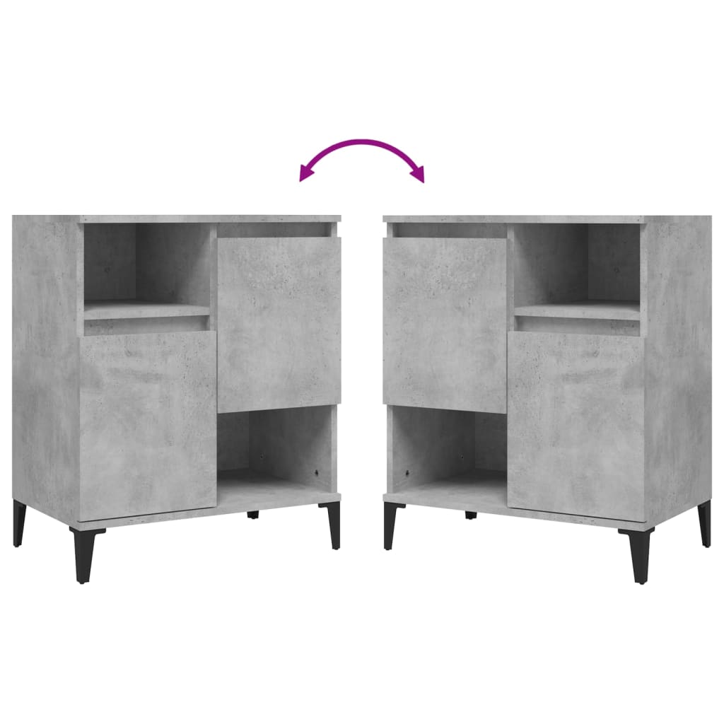 vidaXL Sideboards 3 Stk. Betongrau 60x35x70 cm Holzwerkstoff