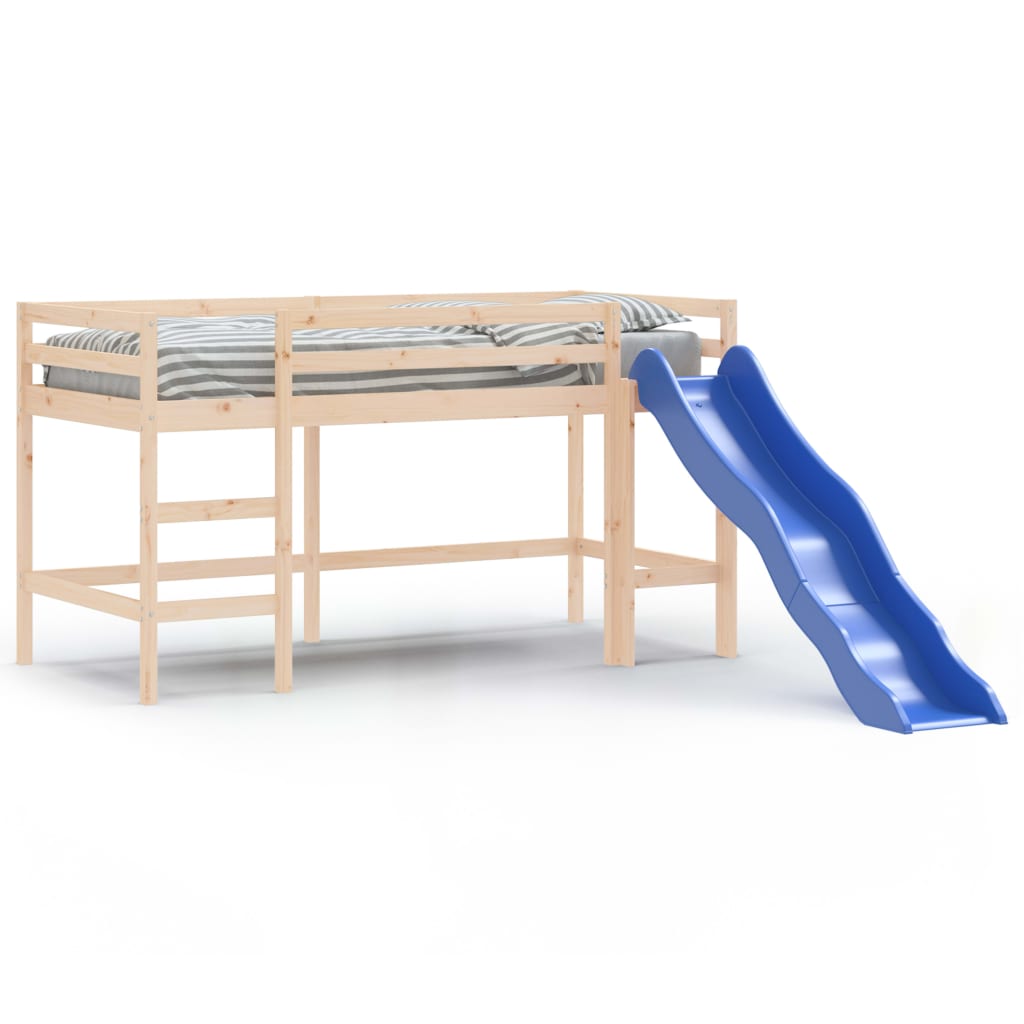 vidaXL Kinderhochbett mit Rutsche 90x200 cm Massivholz Kiefer