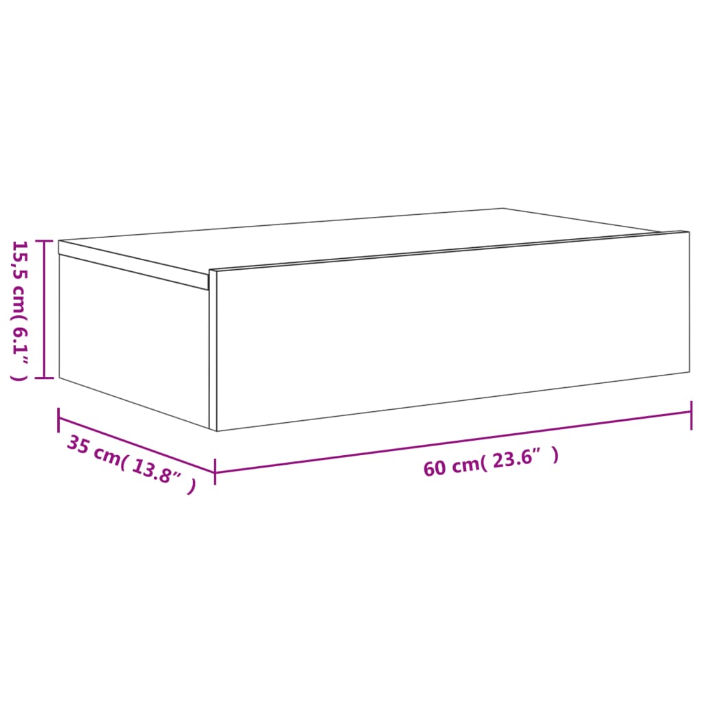 vidaXL TV-Schrank mit LED-Leuchten Sonoma-Eiche 60x35x15,5 cm