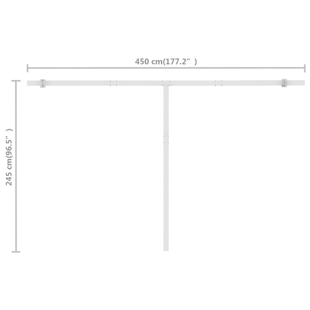 vidaXL Standmarkise Manuell Einziehbar 400x300 cm Creme