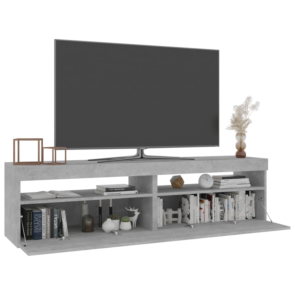 vidaXL TV-Schränke 2 Stk. mit LED-Leuchten Betongrau 75x35x40 cm