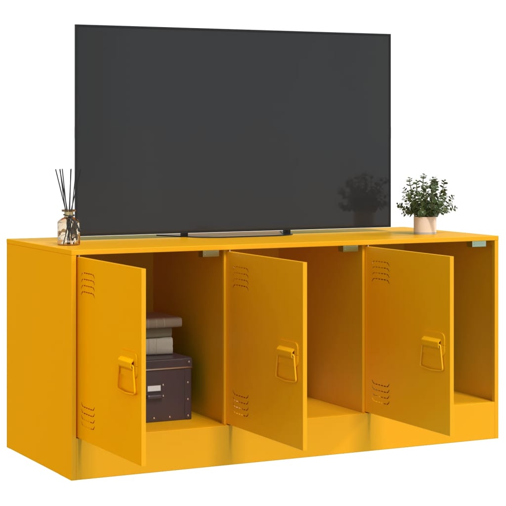 vidaXL TV-Schrank Senfgelb 99x39x44 cm Stahl