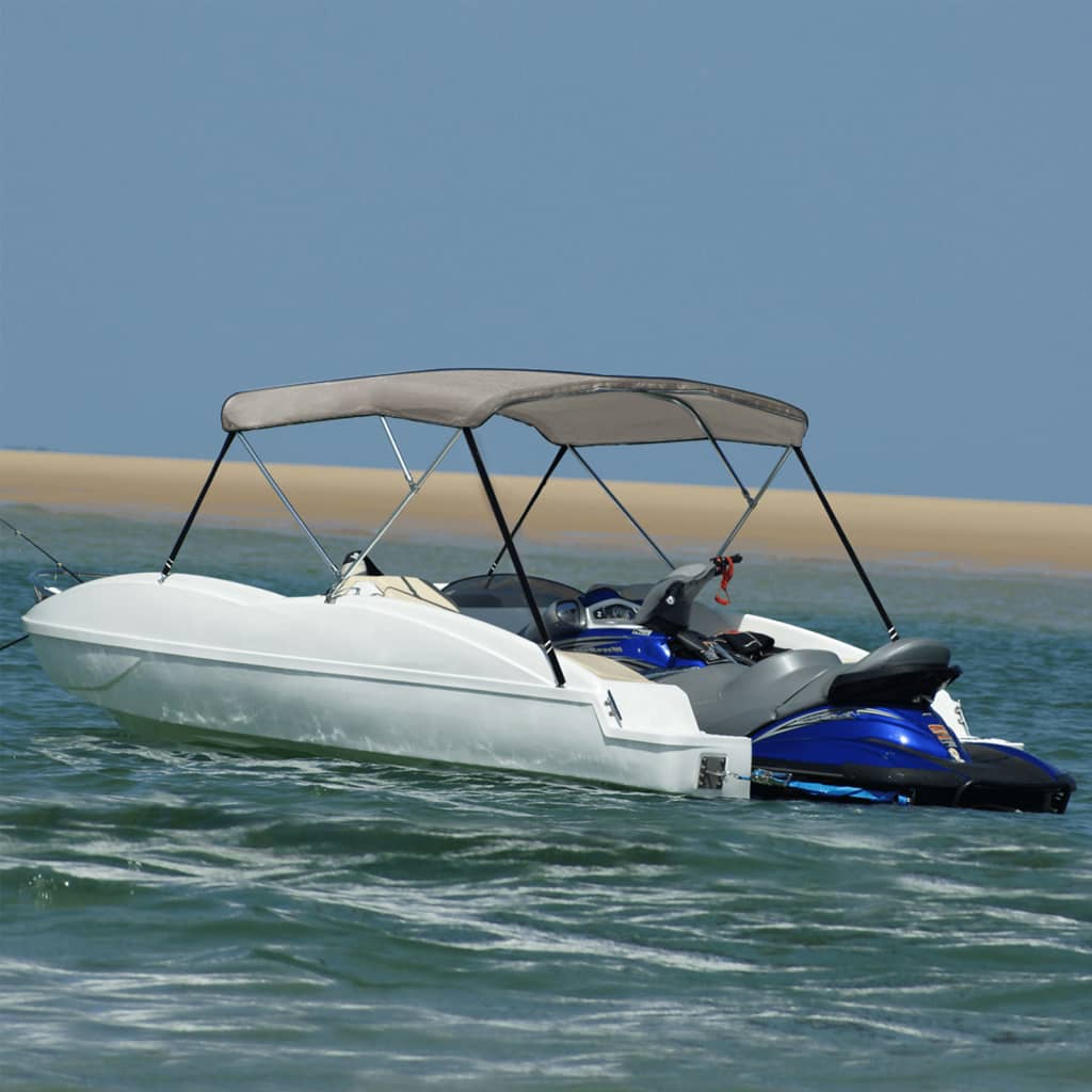 vidaXL 3-Bow Bimini-Top Grau 183x196x137 cm