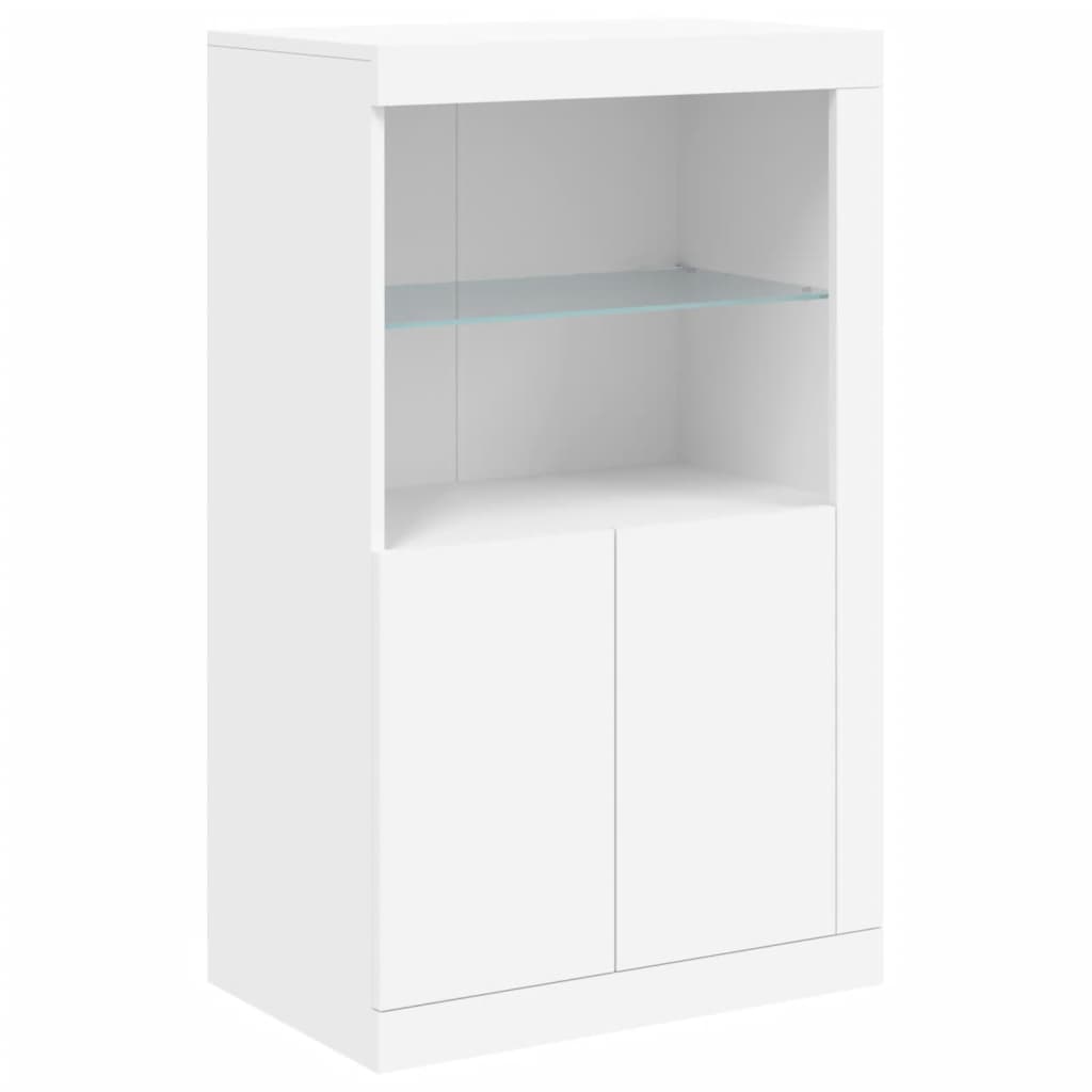 vidaXL Sideboard mit LED-Leuchten Weiß 283x37x100 cm