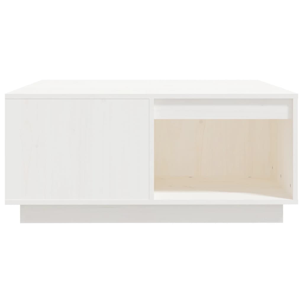 vidaXL Couchtisch Weiß 80x81x36,5 cm Massivholz Kiefer