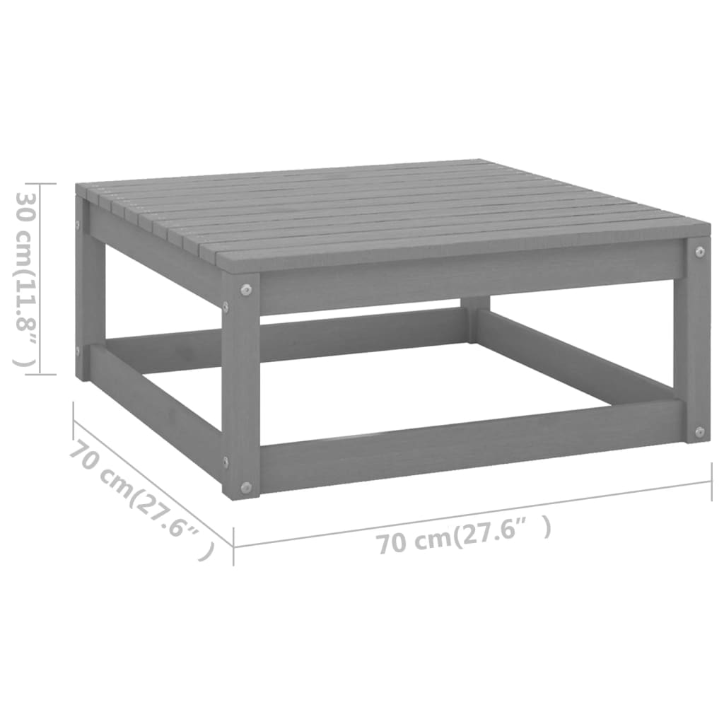 vidaXL 12-tlg. Garten-Lounge-Set mit Kissen Grau Massivholz Kiefer