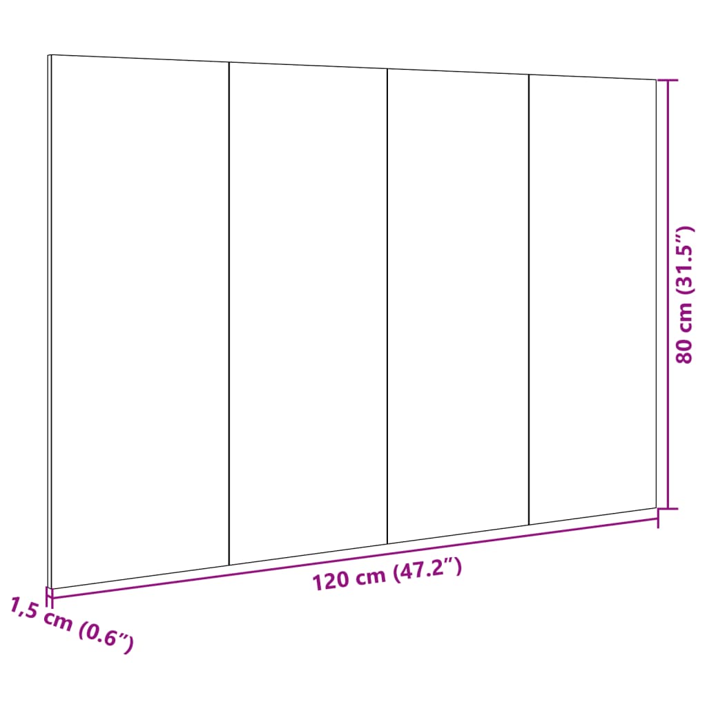 vidaXL Kopfteil mit Nachttischen Räuchereiche 120 cm Holzwerkstoff