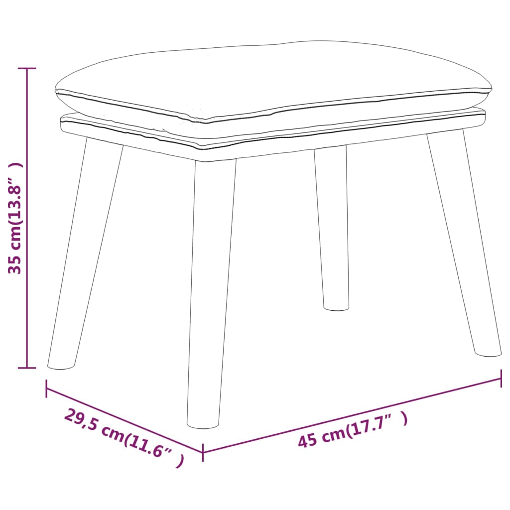 vidaXL Fußhocker Braun 45x29,5x35 cm Stoff