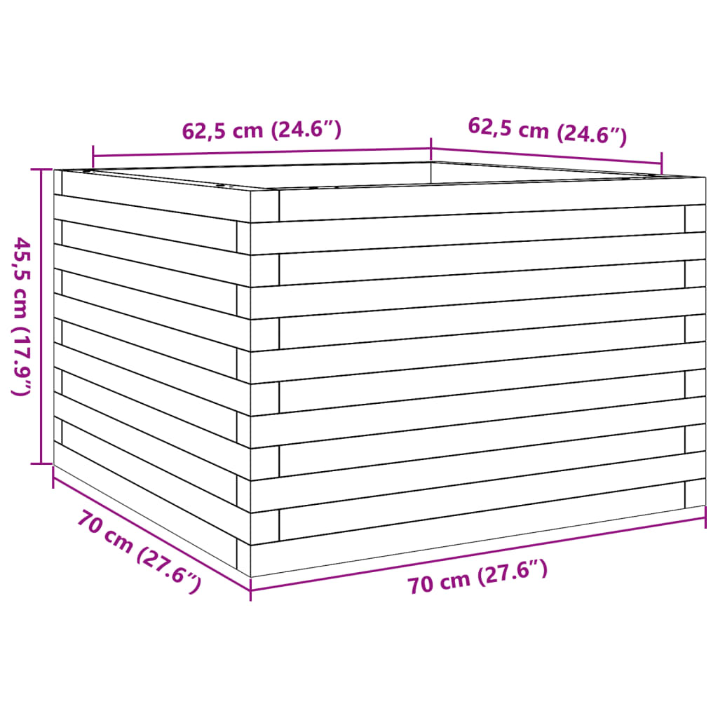 vidaXL Pflanzkübel 70x70x45,5 cm Massivholz Douglasie