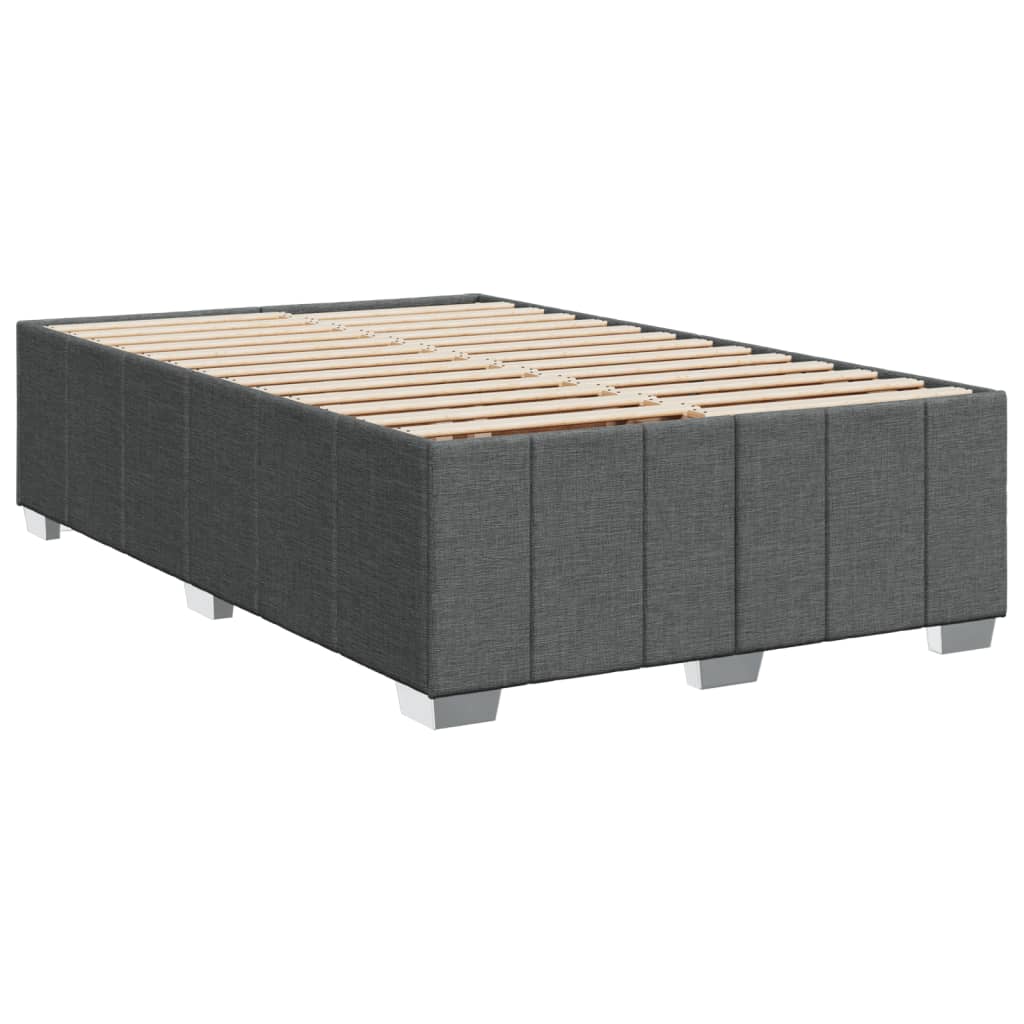 vidaXL Boxspringbett mit Matratze Dunkelgrau 120x190 cm Stoff