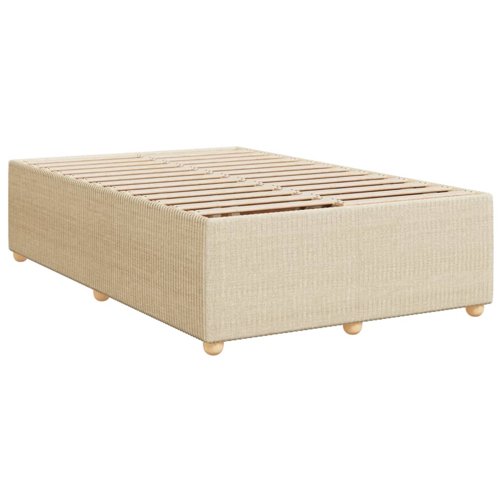 vidaXL Boxspringbett mit Matratze Creme 120x200 cm Stoff