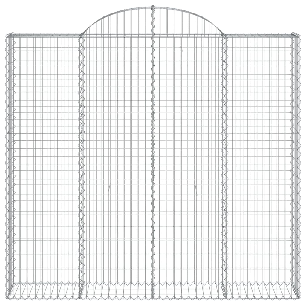 vidaXL Gabione mit Hochbogen 200x30x180/200 cm Verzinktes Eisen