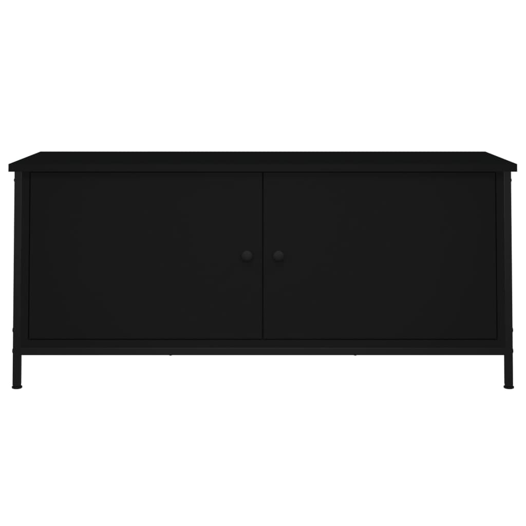 vidaXL TV-Schrank mit Türen Schwarz 102x35x45 cm Holzwerkstoff