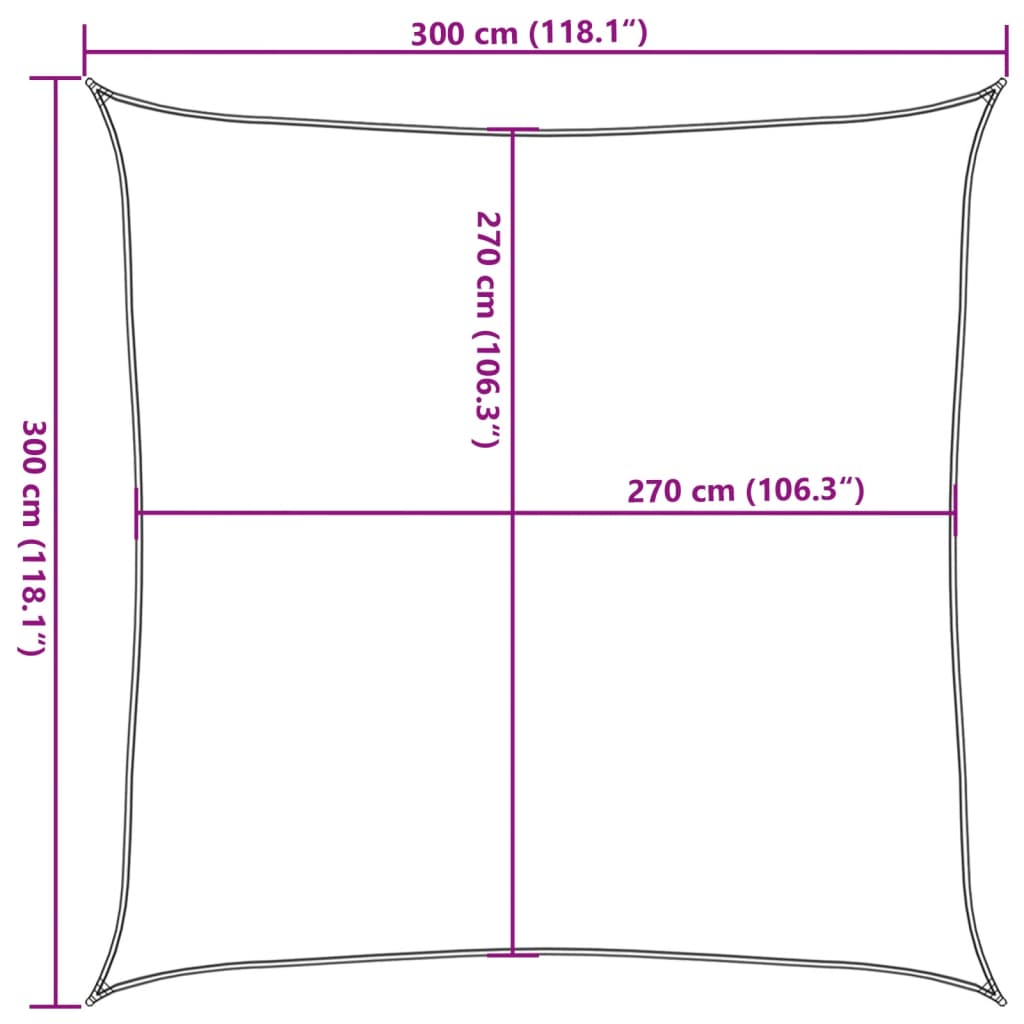 vidaXL Sonnensegel 160 g/m² Hellgrün 3x3 m HDPE