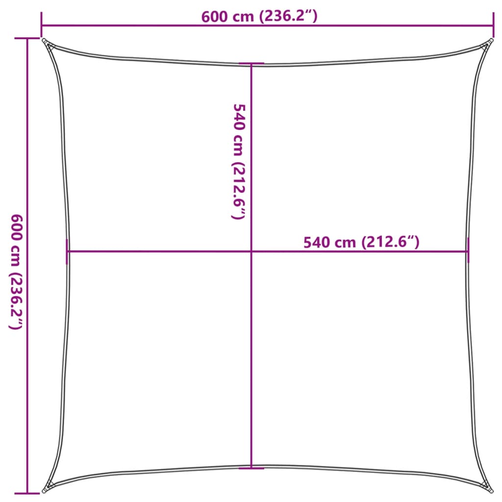 vidaXL Sonnensegel 160 g/m² Quadratisch Sandfarbe 6x6 m HDPE