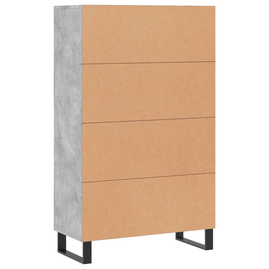 vidaXL Highboard Betongrau 69,5x31x115 cm Holzwerkstoff