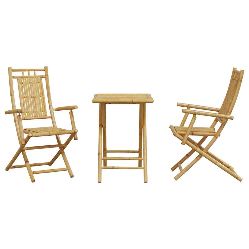 vidaXL 3-tlg. Bistro-Set Bambus