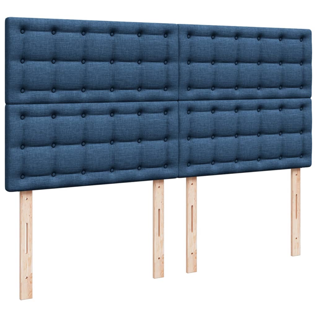 vidaXL Boxspringbett mit Matratze Blau 180x200 cm Stoff