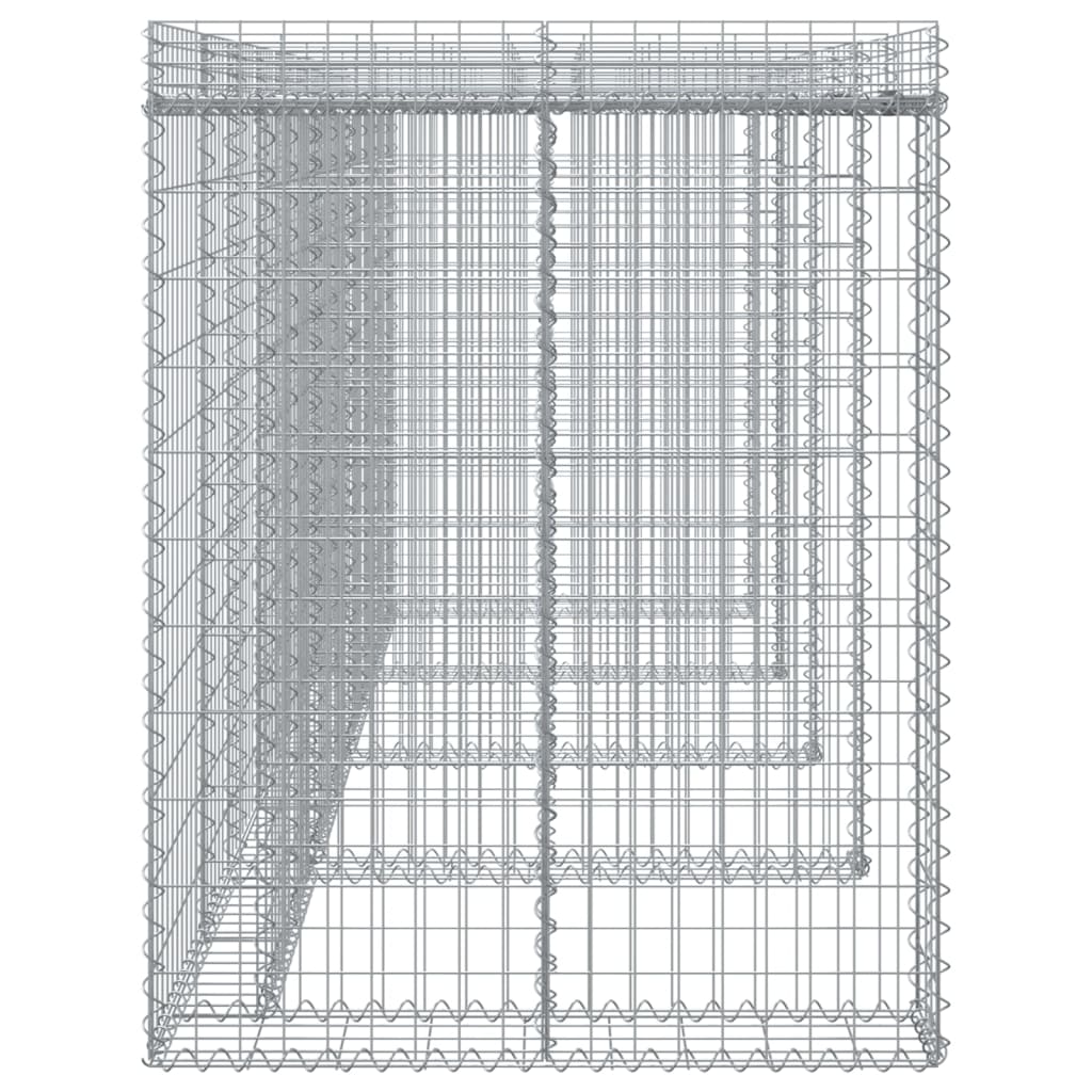 vidaXL Gabionen-Mülltonnenbox 350x91x120 cm Verzinktes Eisen