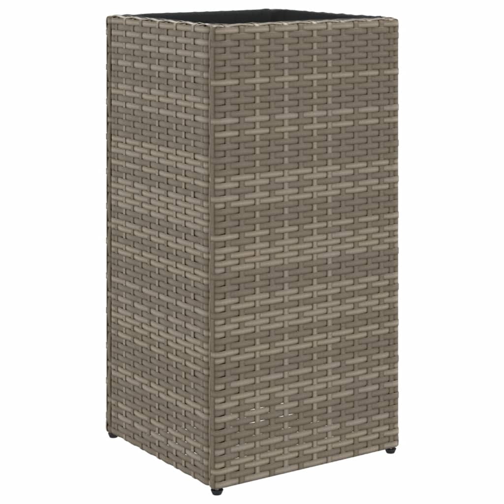 vidaXL Pflanzkübel Grau 30x30x60 cm Poly Rattan