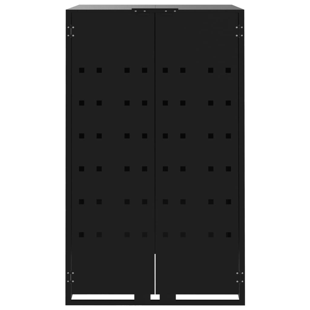 vidaXL Mülltonnenbox für 2 Tonnen Schwarz 138x79x117 cm Stahl