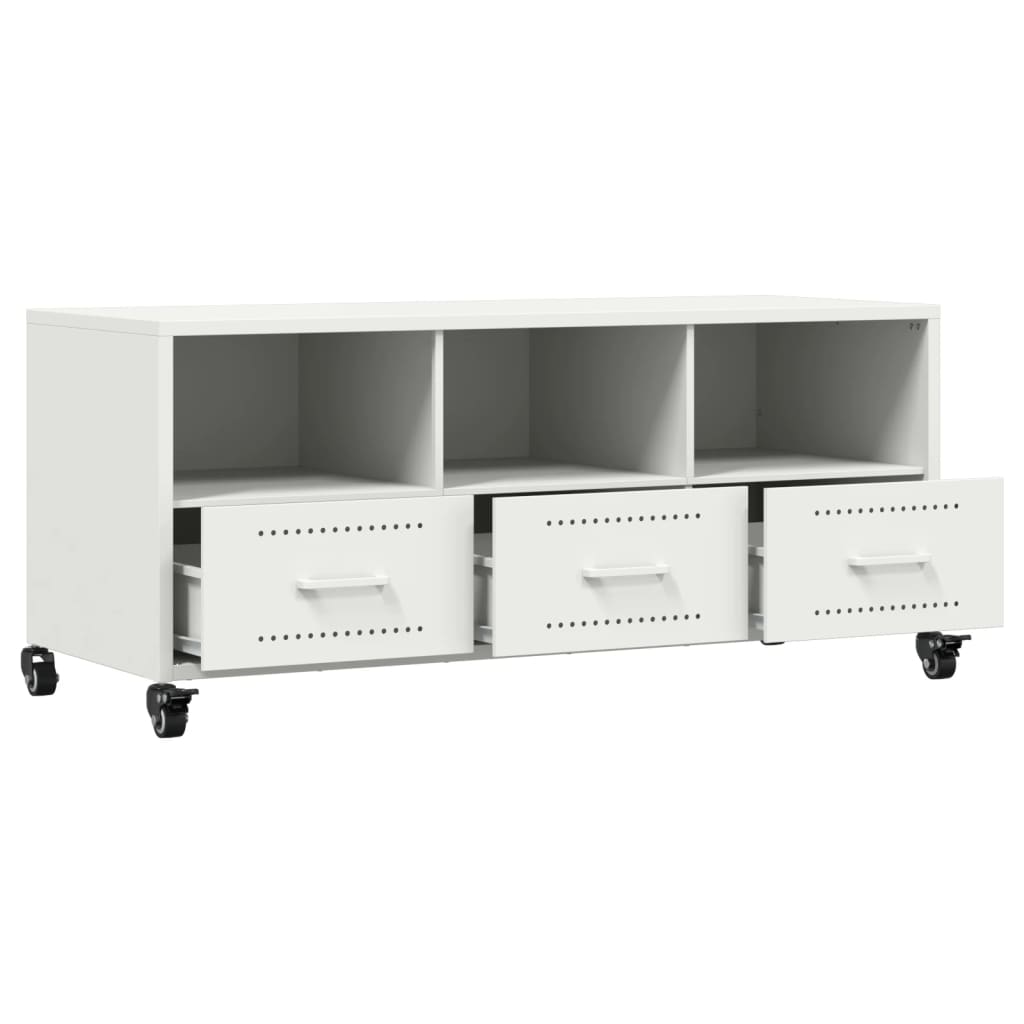 vidaXL TV-Schrank Weiß 100,5x39x43,5 cm Stahl