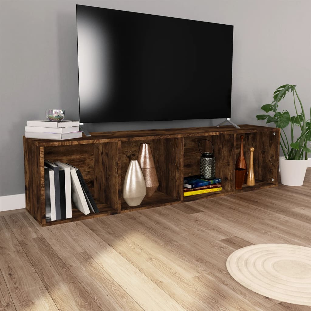 vidaXL Bücherschrank/TV-Schrank Räuchereiche 36x30x143cm Holzwerkstoff