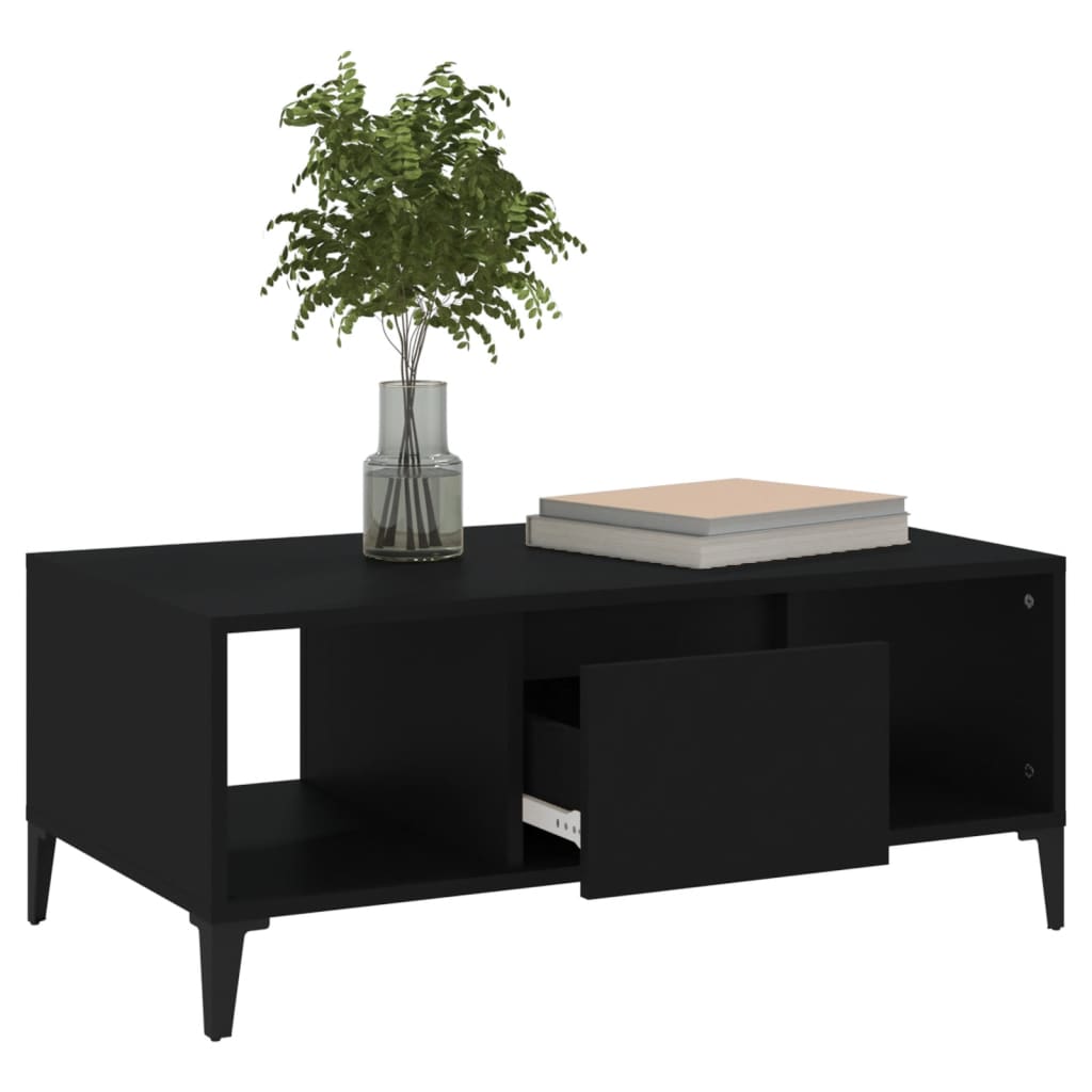 vidaXL Couchtisch Schwarz 90x50x36,5 cm Holzwerkstoff