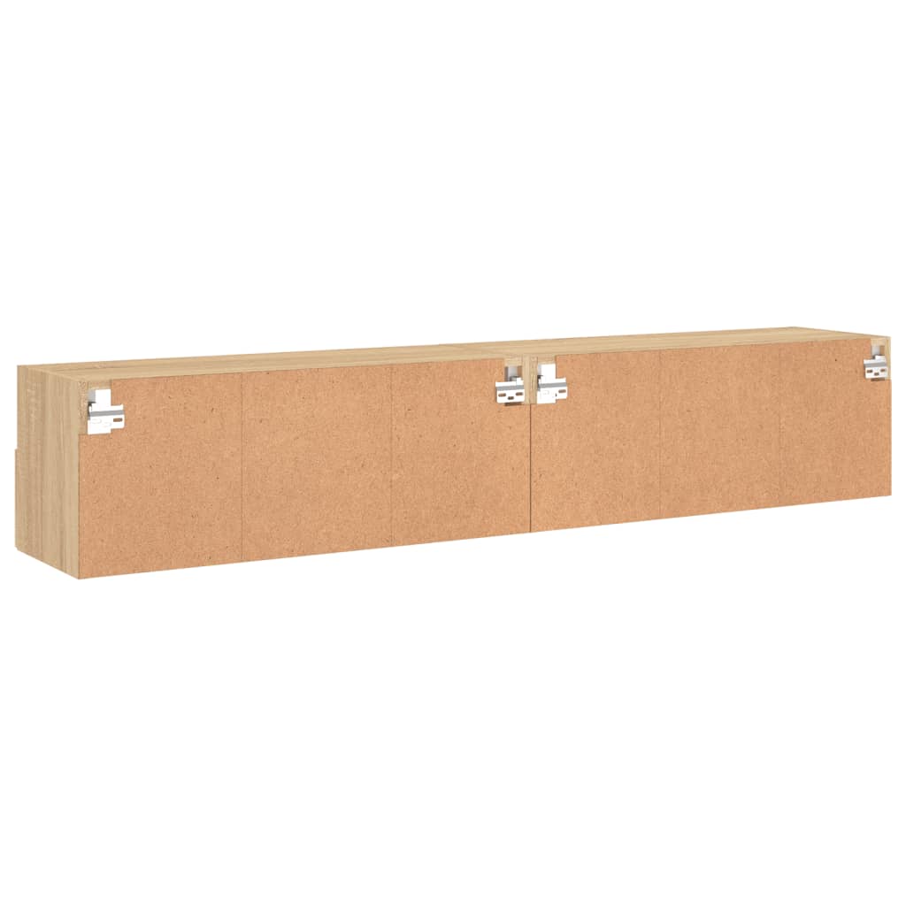 vidaXL TV-Wandschränke 2 Stk. Sonoma-Eiche 80x30x30 cm Holzwerkstoff