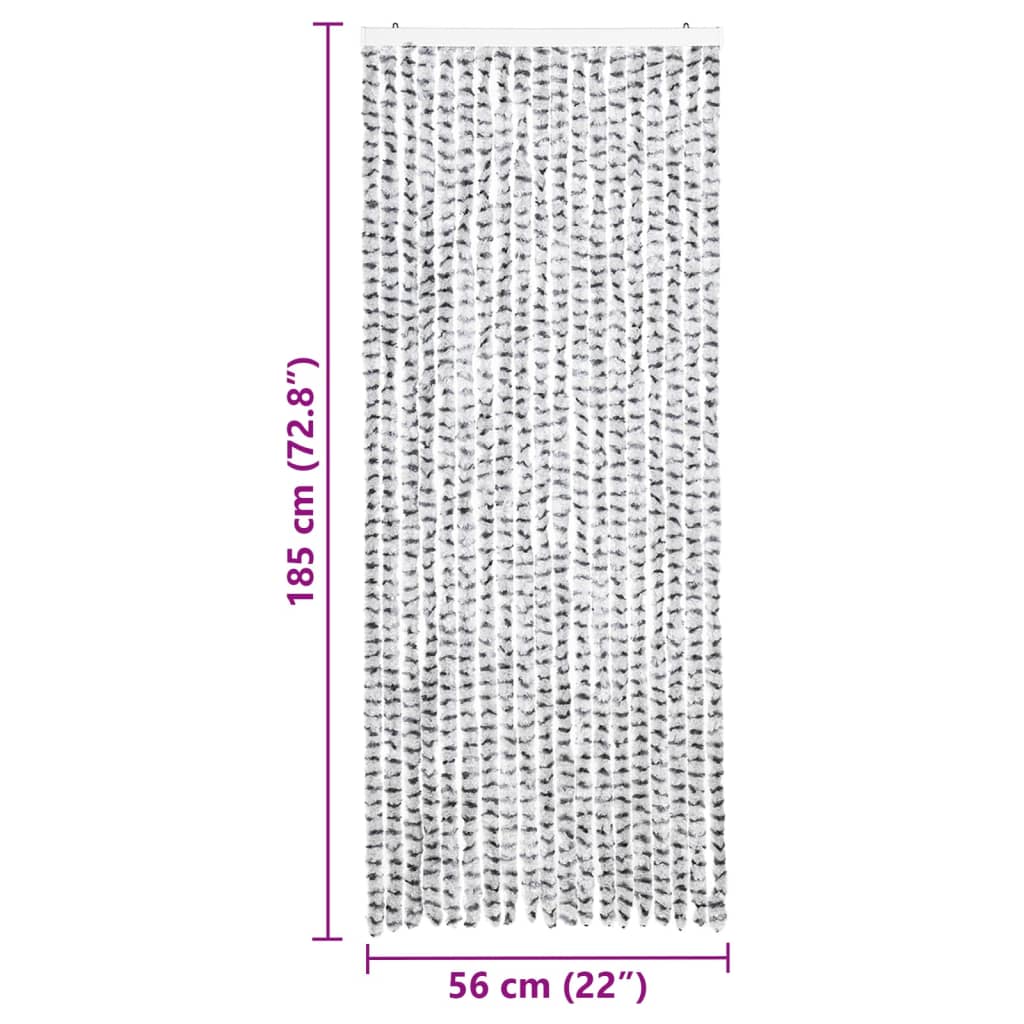 vidaXL Insektenschutz-Vorhang Hell- und Dunkelgrau 56x185 cm Chenille