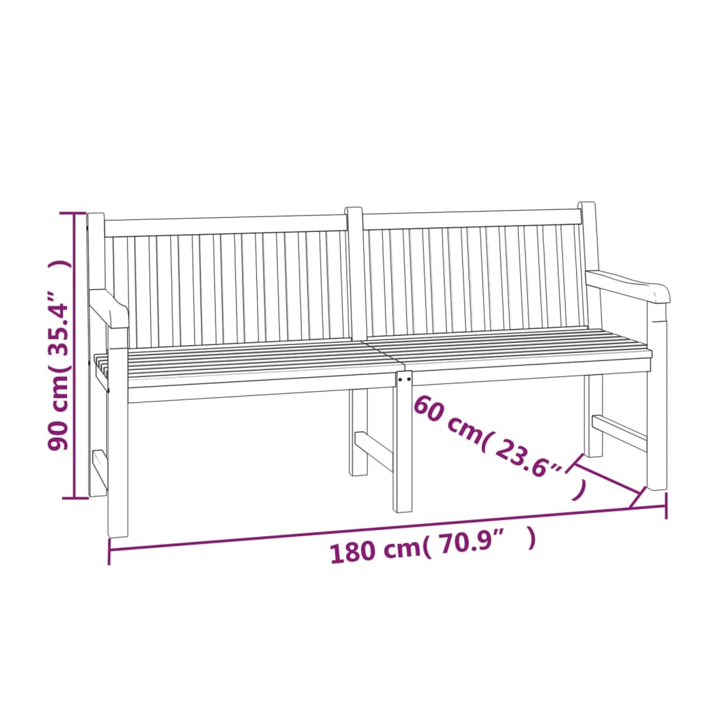 vidaXL 3-tlg. Garten-Essgruppe Massivholz Teak