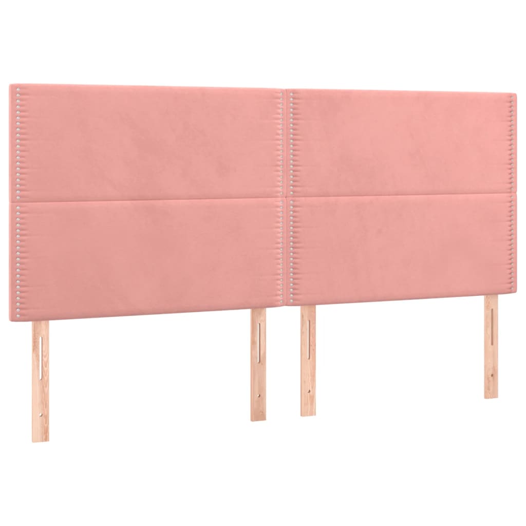 vidaXL Kopfteile 4 Stk. Rosa 90x5x78/88 cm Samt