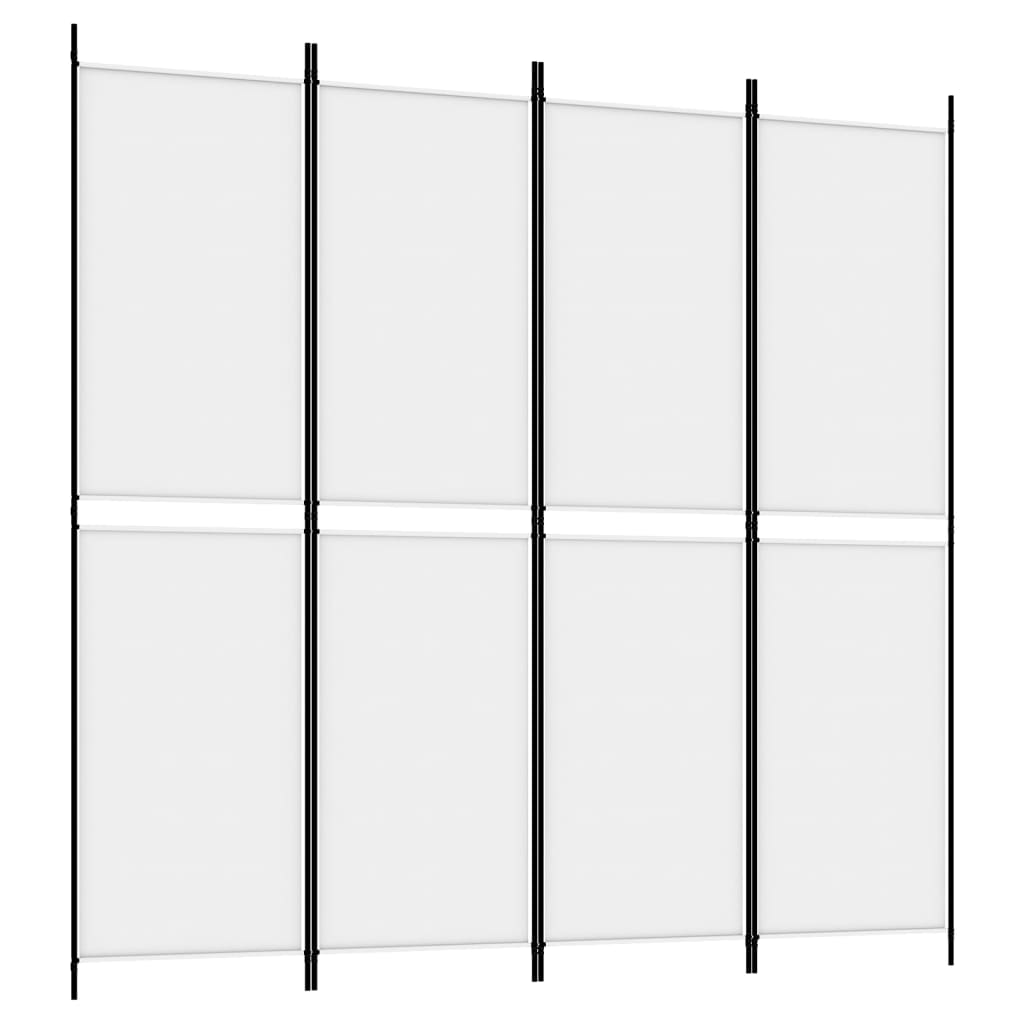 vidaXL 4-tlg. Paravent Weiß 200x200 cm Stoff