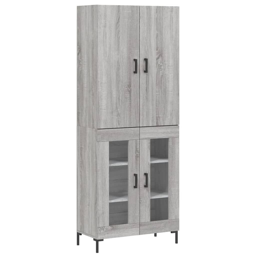 vidaXL Highboard Grau Sonoma 69,5x34x180 cm Holzwerkstoff