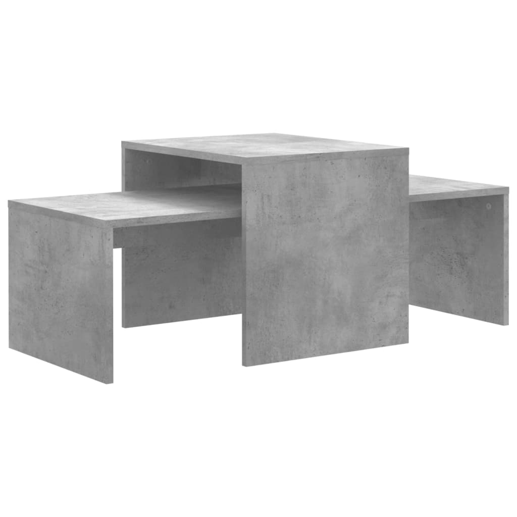 vidaXL Couchtisch-Set Betongrau 100x48x40 cm Holzwerkstoff