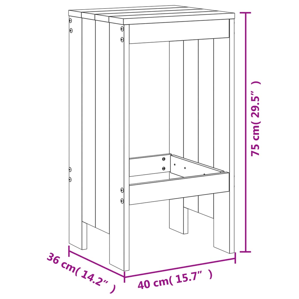 vidaXL 5-tlg. Gartenbar-Set Massivholz Douglasie