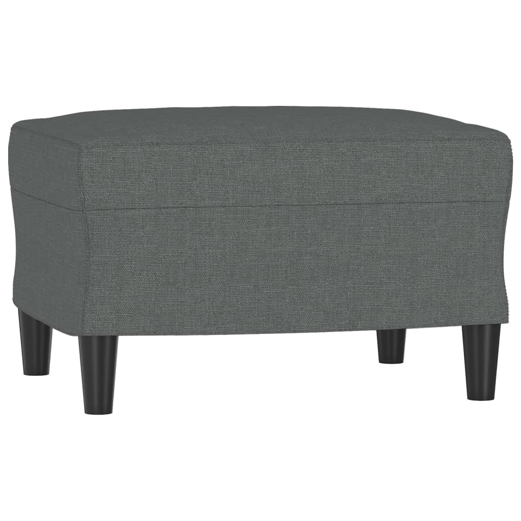 vidaXL 3-Sitzer-Sofa mit Hocker Dunkelgrau 180 cm Stoff