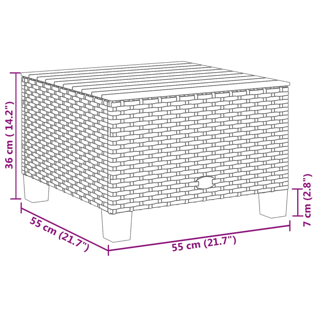 vidaXL 7-tlg. Garten-Sofagarnitur mit Kissen Grau Poly Rattan