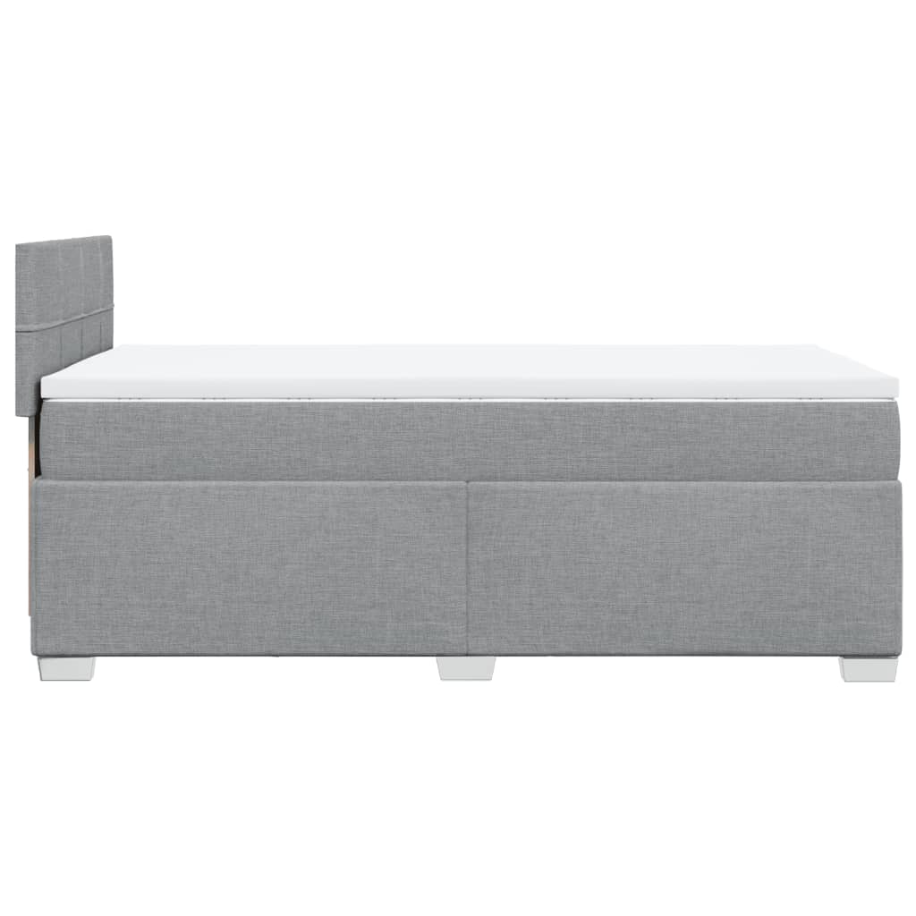 vidaXL Boxspringbett mit Matratze Hellgrau 100x200 cm Stoff