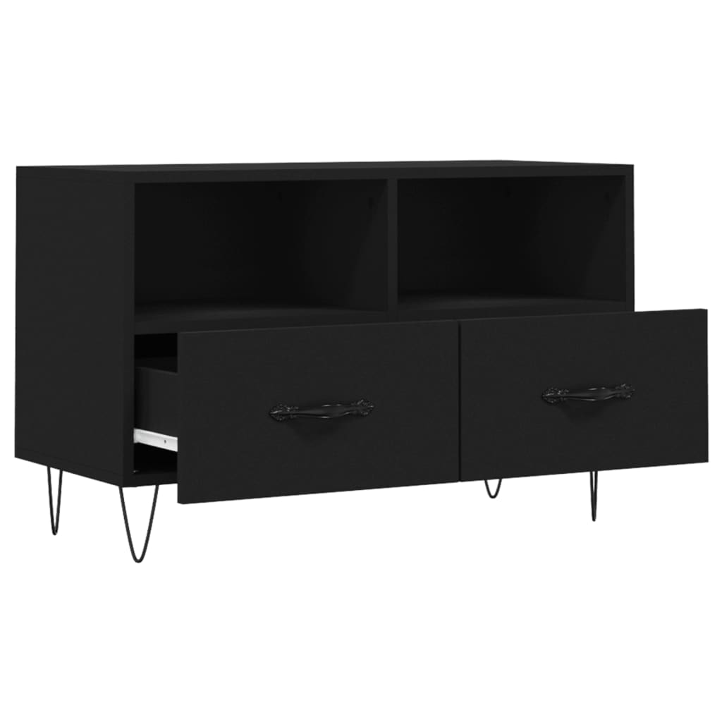 vidaXL TV-Schrank Schwarz 80x36x50 cm Holzwerkstoff