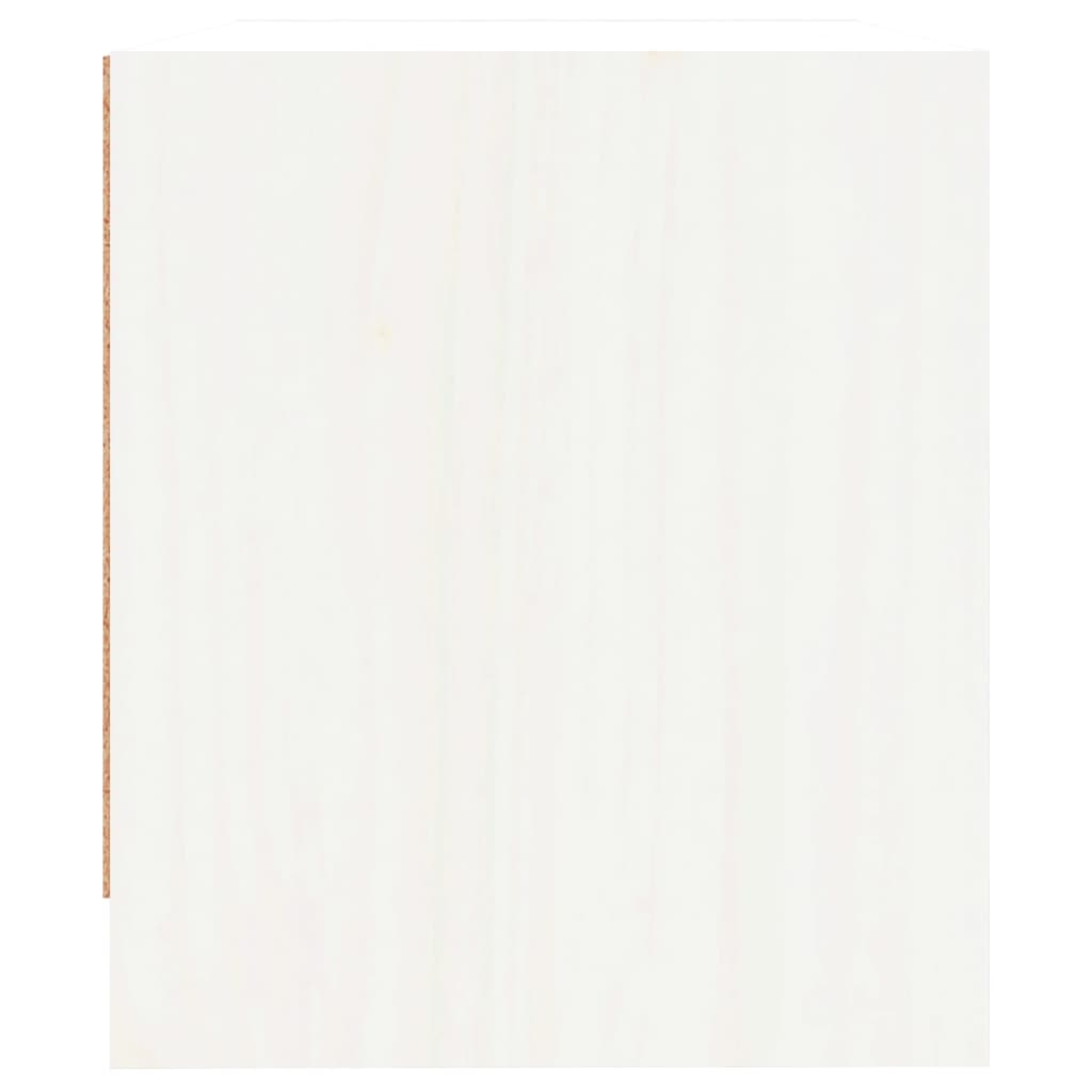 vidaXL Nachttisch Weiß 40x31x35,5 cm Massivholz Kiefer