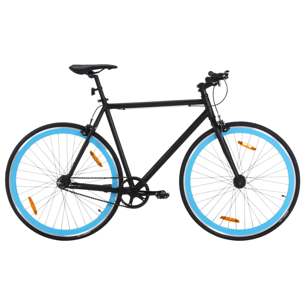 vidaXL Fahrrad mit Festem Gang Schwarz und Blau 700c 55 cm