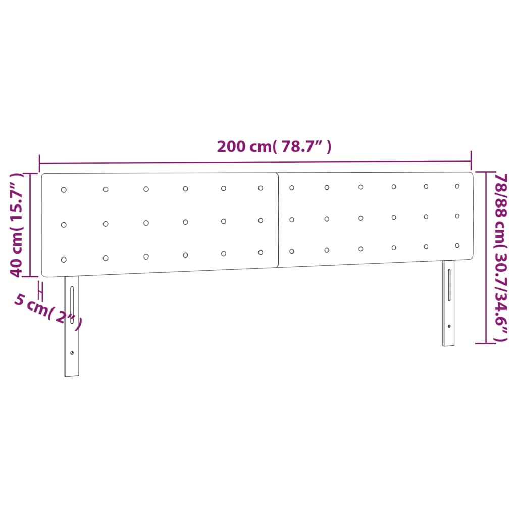 vidaXL Kopfteile 2 Stk. Schwarz 100x5x78/88 cm Kunstleder