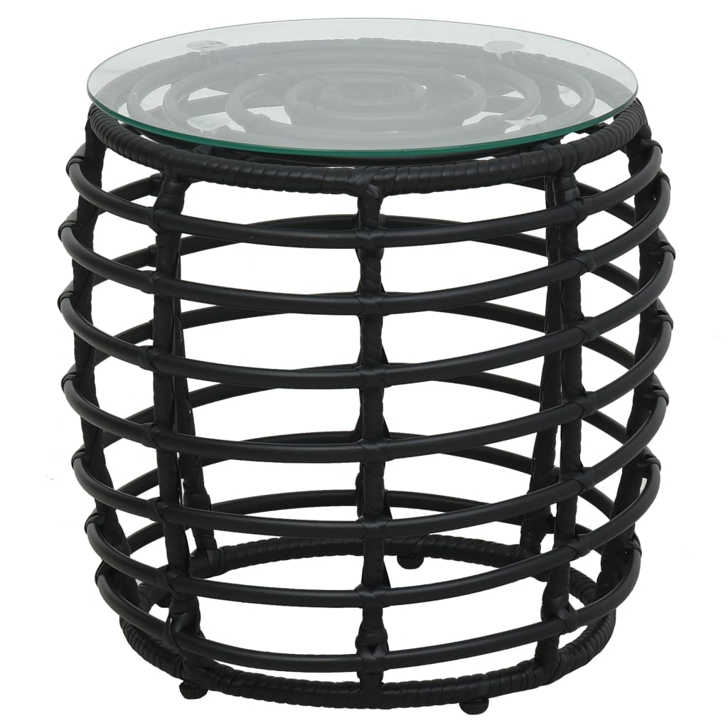 vidaXL 3-tlg. Bistro-Set Poly Rattan Schwarz