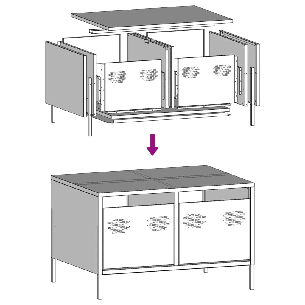 vidaXL TV-Schrank Anthrazit 68x50x43,5 cm Kaltgewalzter Stahl