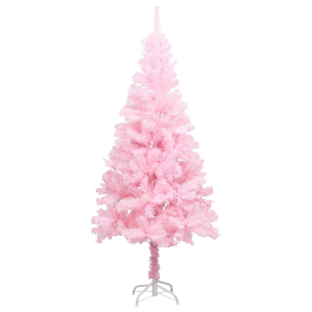 vidaXL Künstlicher Weihnachtsbaum mit Beleuchtung & Kugeln Rosa 180cm