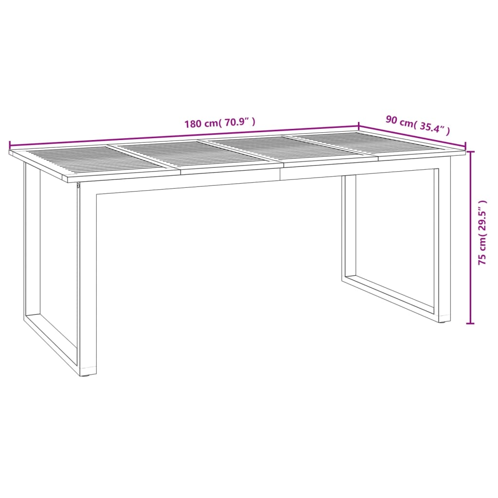 vidaXL 7-tlg. Garten-Essgruppe Massivholz Akazie und Metall