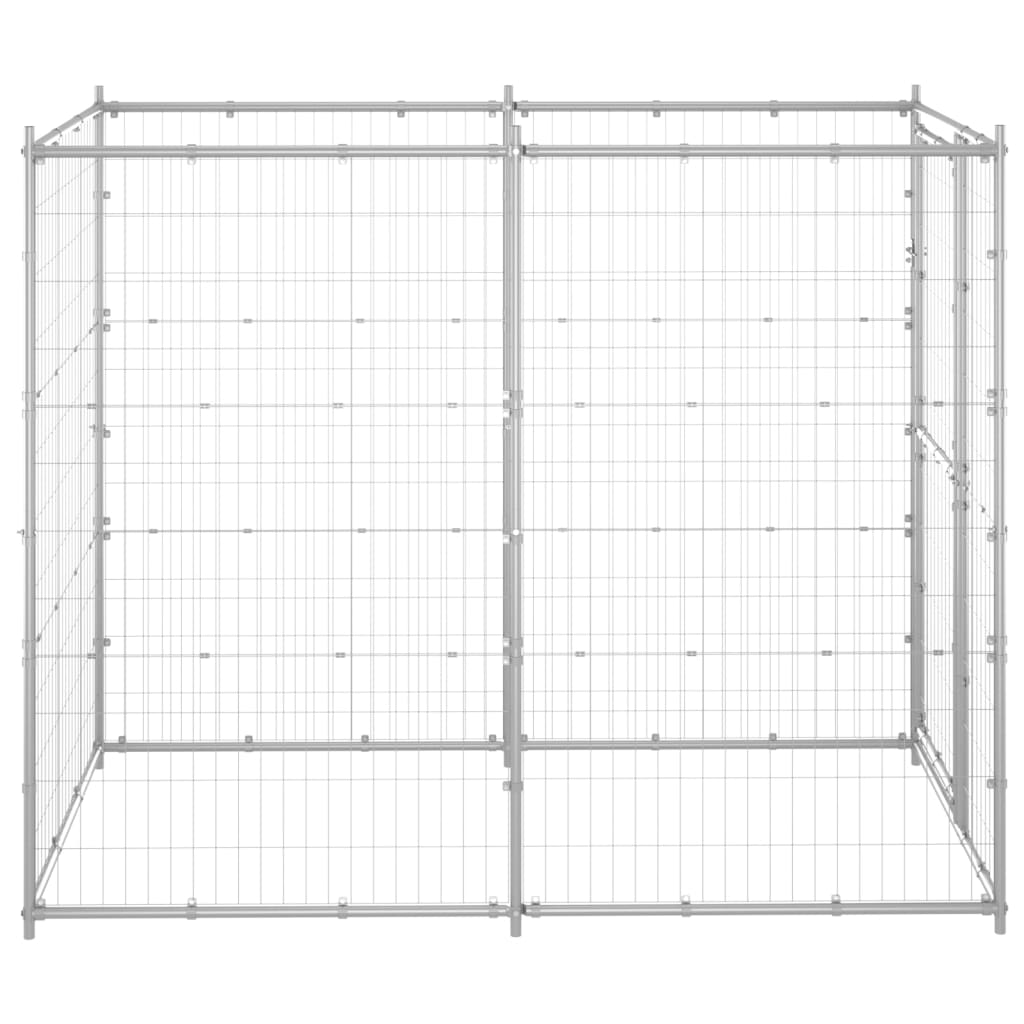 vidaXL Outdoor-Hundezwinger Verzinkter Stahl 110x220x180 cm